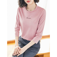 春合体麂皮绒舒适休闲百搭套头胸口字母印花时尚卫衣