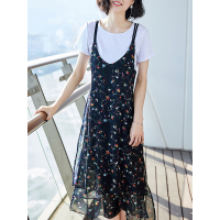 时尚减龄套装碎花吸睛两件套度假风裙装