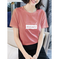 简约印花T恤修身基础款上衣时尚恤衫