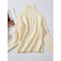 优雅潮流时尚女款纯色简约休闲线衫舒适内搭针织衫女