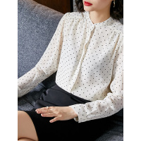 气质小立领设计衬衣百搭通勤女上衣女