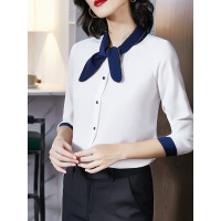 韩版修身显瘦纯色衬衣
