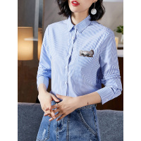 小猫咪绣花百搭衬衣韩风气质女上衣女