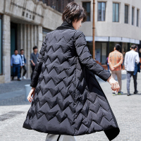 德玛纳名媛气质围巾领鹅绒羽绒服女中长款2018秋冬季新款修身外套