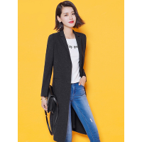 拉夏贝尔2018秋装新款西装 梭织面料 侧开叉夹花灰70006656