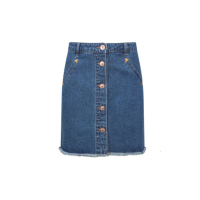 拉夏贝尔2018秋装新款牛仔半裙深牛仔蓝70006447