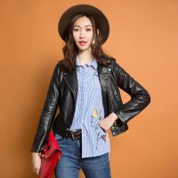 拉夏贝尔Candie's秋短人造革外套（长袖）黑色