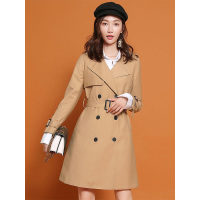 拉夏贝尔Candie's秋中长梭织风衣驼色