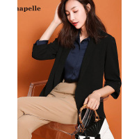 拉夏贝尔Candie's秋中长梭织西装黑色