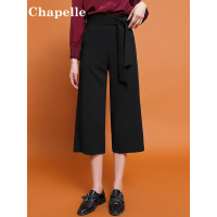 拉夏贝尔Candie's秋中长梭织裤黑色
