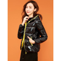 拉夏贝尔Candie's秋短梭织羽绒外套白色