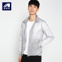 墨麦客男装夏季新品休闲翻领连帽纯色薄款皮肤衣8181