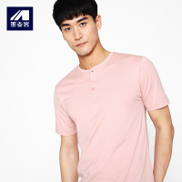 墨麦客男装2017夏季新品男士纯色圆领纯棉短袖T恤