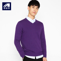 墨麦客男装秋冬男士v领套头打底衫毛衣2015