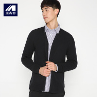 墨麦客男装 秋季新品男士休闲无扣V领针织开衫3137
