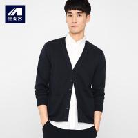 墨麦客2017男装秋季新品男士针织衫男韩版休闲开衫V领外套潮