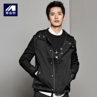 墨麦客男装2018春季新款夹克男连帽韩版青年男士外套休闲上衣潮