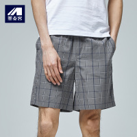 墨麦客2018夏季新款男装休闲短裤 格子运动五分裤 韩版宽松潮