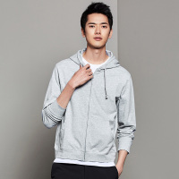 M-MAICCO 墨麦客男装2018秋季新款男士长袖连帽卫衣纯色开衫外套薄款潮2555