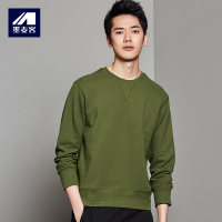 M-MAICCO 墨麦客男装201秋季新款卫衣男圆领情侣套头青年纯色长袖宽松外套2557