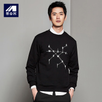 M-MAICCO 墨麦客男装2018秋季新款圆领卫衣男纯棉长袖套头2573