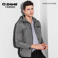 千纸鹤3182男装新款飞行夹克男 青年时尚修身连帽夹克衫外衣男3182