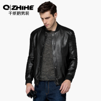 千纸鹤男装短款皮夹克青年pu仿真皮衣潮流jacket外套男3085