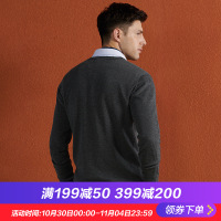 千纸鹤男士毛衣春秋新款纯色v领休闲长袖毛衫打底衫针织衫男50029