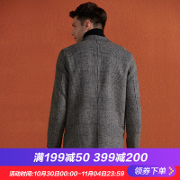 千纸鹤男士羊绒大衣2018青年时尚绅士风保暖毛呢外套男69027