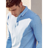 千纸鹤男士翻领T恤商务休闲纯色polo衫青年修身长袖打底上衣25082