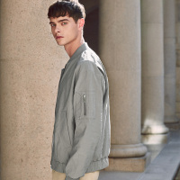 千纸鹤男装棒球领修身夹克外套上衣青年帅气潮流茄克春秋款30122