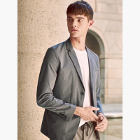 千纸鹤男士小西装外套2019春季新款休闲西服英伦风帅气便西35090