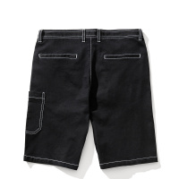 千纸鹤男士牛仔裤2018新款时尚潮流休闲宽松黑色五分裤子80126