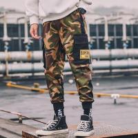 千纸鹤迷彩工装裤2019潮牌哈伦宽松多口袋束脚男士休闲裤90396