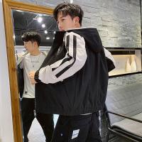 千纸鹤潮流男士夹克男式休闲夹克男口袋连帽外套30373