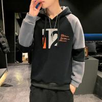 千纸鹤旗下加绒冬季新款学院风上衣连帽卫衣撞色针织衫男士卫衣上衣15366