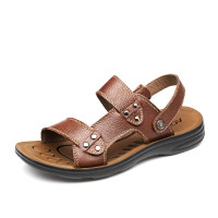 奥康（AOKANG）男凉鞋夏季大码露趾凉拖男士休闲凉皮鞋沙滩鞋时尚真皮凉鞋潮
