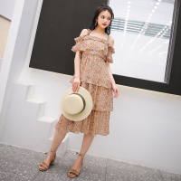 No1dara连衣裙女夏装新品时尚碎花性感吊带气质仙女连衣裙