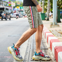 No1dara夏季新品时尚简约撞色织带男士休闲短裤