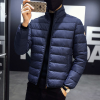 冬季新款直充袖子贴标立领男士棉衣