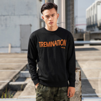 no.1dara韩版灰色卫衣男秋季宽松字母刺绣上衣外套潮流圆领套头衣