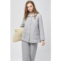 娅茜内衣色纺夹层女套装睡衣518929WT18