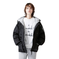 初语绿色连帽短款羽绒服外套女学生加厚宽松面包服