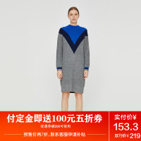 初语女装毛衣连衣裙中长款时尚气质圆领长袖针织裙