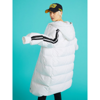 初语白鸭绒中长羽绒服女韩版宽松加厚过膝保暖外套