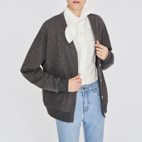 初语天上衣女半开领刺绣莫兰迪色宽松韩版潮外套