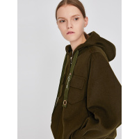 初语双面尼呢大衣女宽松短款绵羊毛毛呢外套呢子潮