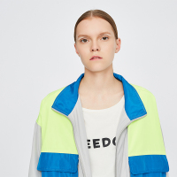 初语时尚夹克女休闲运动刺绣撞色拼接机能风外套潮