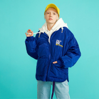 初语棉服女加厚保暖装印花连帽宽松短款棉衣棉袄潮