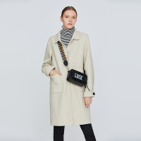 初语双面尼大衣女中长经典时尚宽松韩版呢子外套